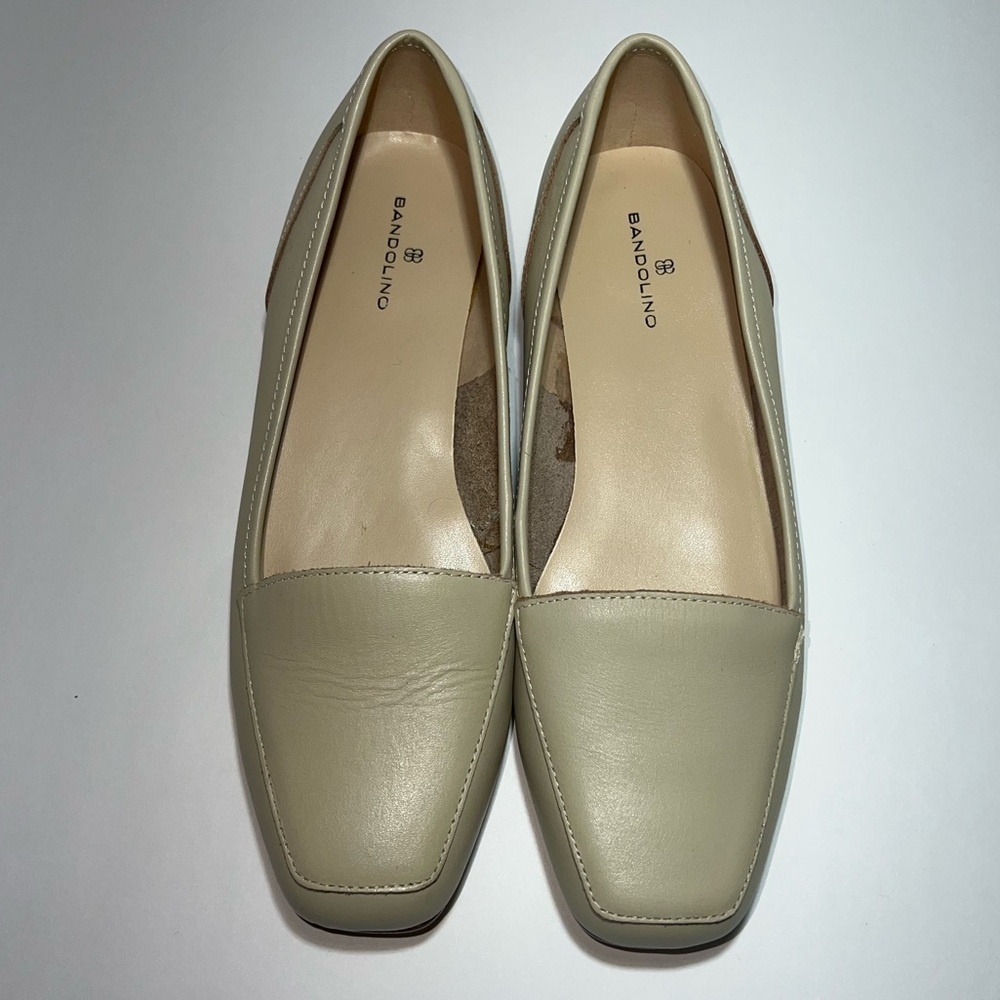 Bandolino Liberty Women’s Square Toe Leather Loafer Flats Size 7.5M